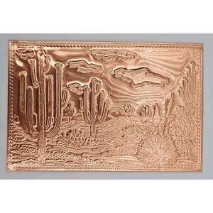 Vintage Kopper Kard SAGUARO CACTUS Engraved/Embossed‎ Copper Postcard/Art